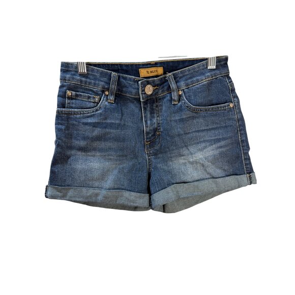 Womens Rolled Cuff Denim Shorts Size 3 By TS Blue Mid-Rise Classic 5-Pocket Desi - Picture 1 of 8